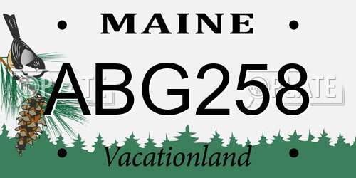 ABG258 Maine License Plate