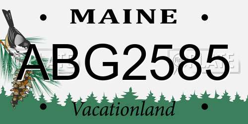 ABG2585 Maine License Plate