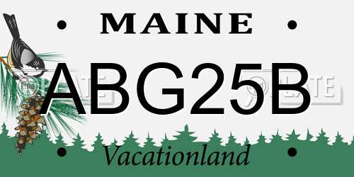 ABG25B Maine License Plate