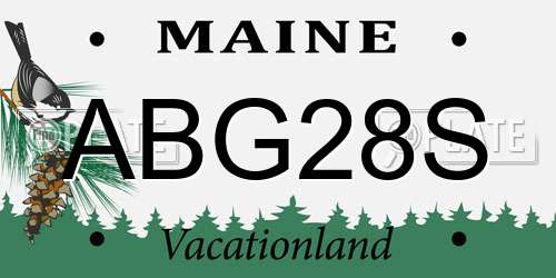 ABG28S Maine License Plate