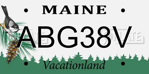 ABG38V Maine License Plate