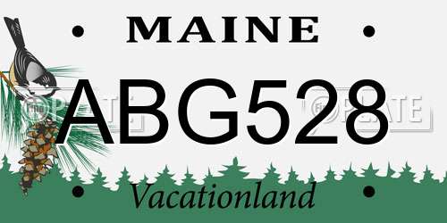 ABG528 Maine License Plate