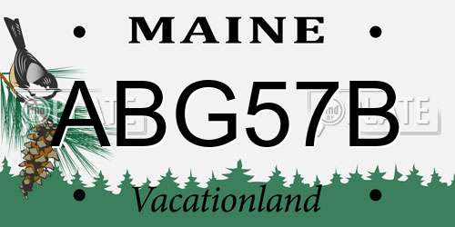ABG57B Maine License Plate