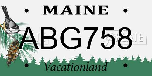 ABG758 Maine License Plate