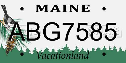 ABG7585 Maine License Plate