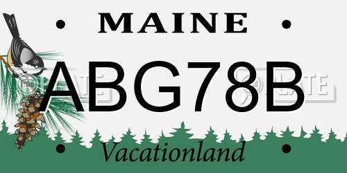 ABG78B Maine License Plate