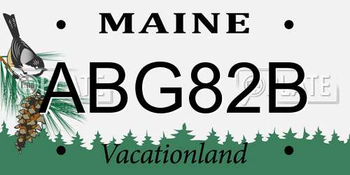 ABG82B Maine License Plate