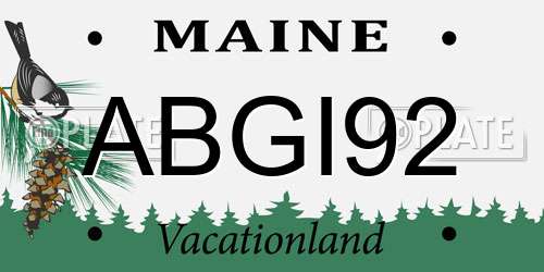 ABGI92 Maine License Plate