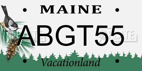 ABGT55 Maine License Plate