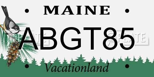 ABGT85 Maine License Plate