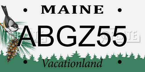 ABGZ55 Maine License Plate