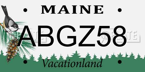 ABGZ58 Maine License Plate