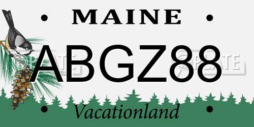 ABGZ88 Maine License Plate