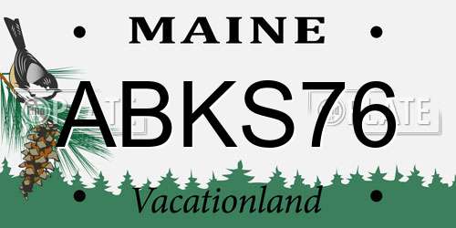 ABKS76 Maine License Plate