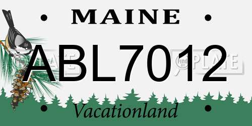 ABL7012 Maine License Plate