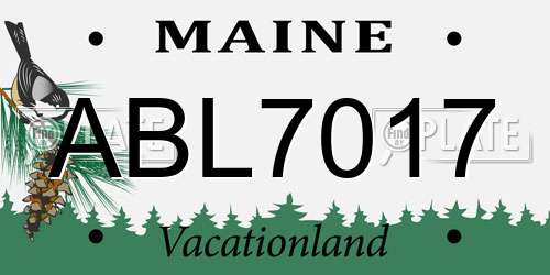 ABL7017 Maine License Plate