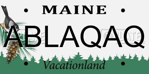 ABLAQAQ Maine License Plate