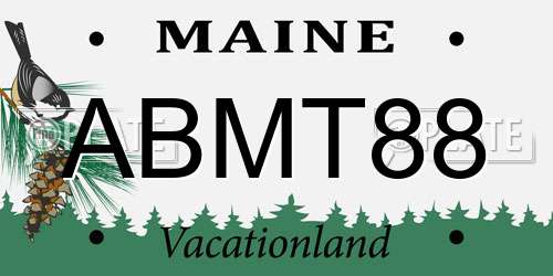 ABMT88 Maine License Plate