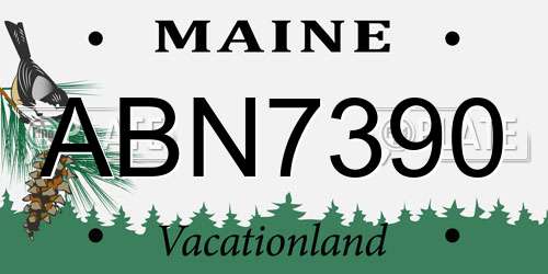 ABN7390 Maine License Plate