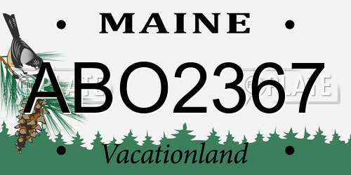 ABO2367 Maine License Plate