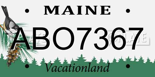 ABO7367 Maine License Plate