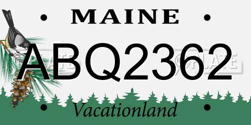 ABQ2362 Maine License Plate
