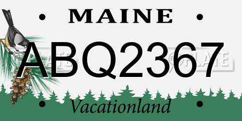 ABQ2367 Maine License Plate