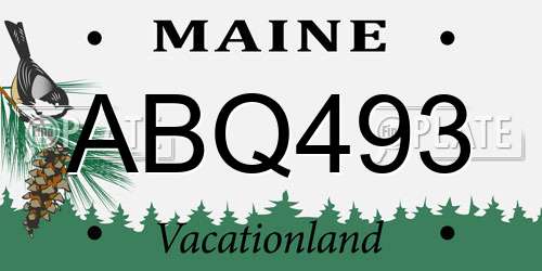 ABQ493 Maine License Plate