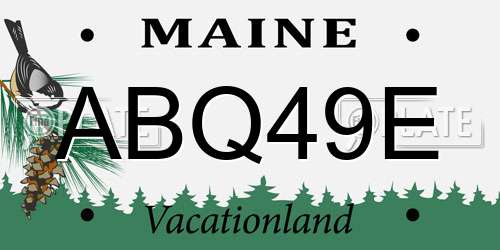 ABQ49E Maine License Plate