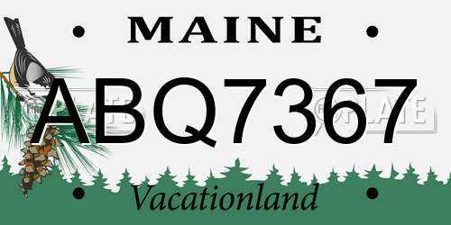 ABQ7367 Maine License Plate