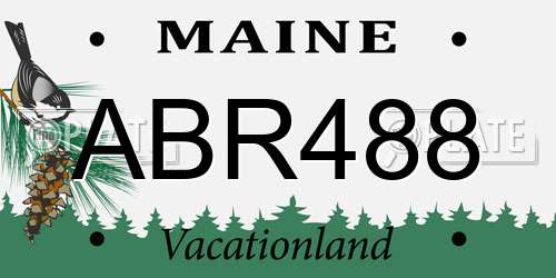 ABR488 Maine License Plate