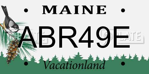 ABR49E Maine License Plate