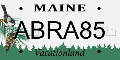 ABRA85 Maine License Plate