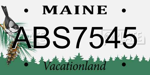 ABS7545 Maine License Plate