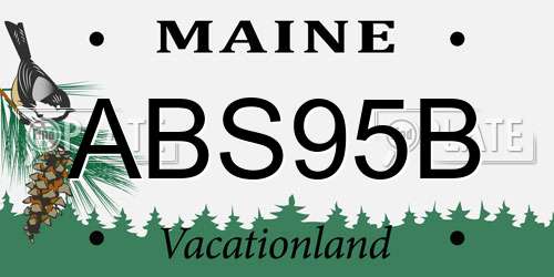 ABS95B Maine License Plate