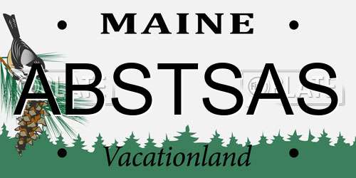 ABSTSAS Maine License Plate