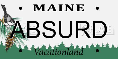 ABSURD Maine License Plate