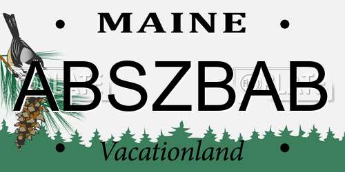 ABSZBAB Maine License Plate
