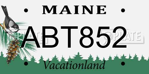 ABT852 Maine License Plate