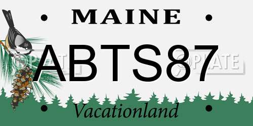 ABTS87 Maine License Plate