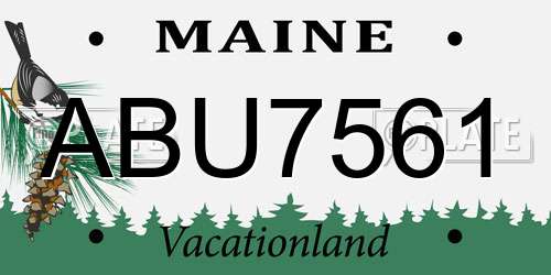 ABU7561 Maine License Plate