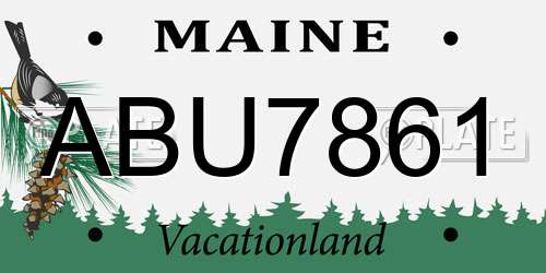 ABU7861 Maine License Plate