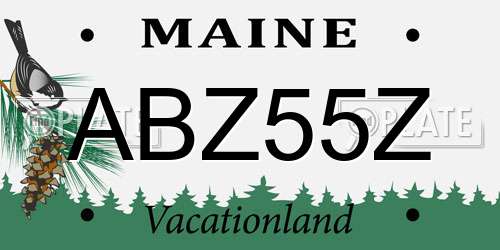ABZ55Z Maine License Plate