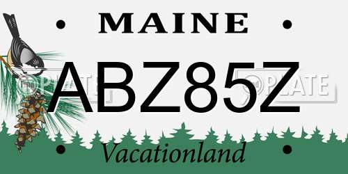 ABZ85Z Maine License Plate