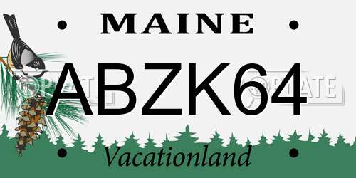ABZK64 Maine License Plate