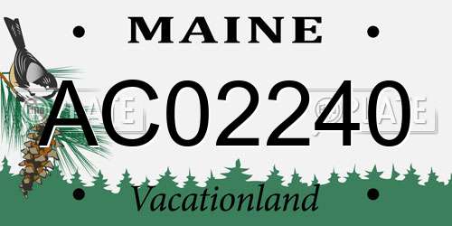 AC02240 Maine License Plate