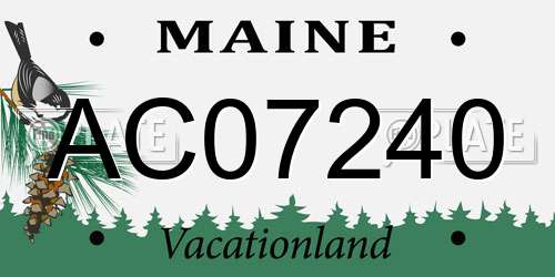 AC07240 Maine License Plate