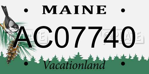 AC07740 Maine License Plate