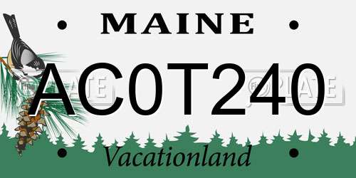 AC0T240 Maine License Plate