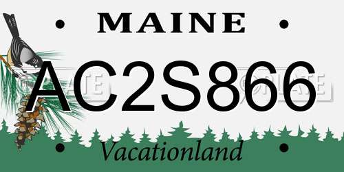 AC2S866 Maine License Plate